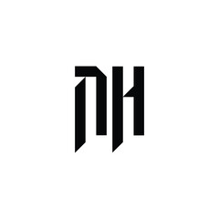 Obraz premium NH monogram logo design letter text name symbol monochrome logotype alphabet character simple logo
