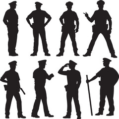 Traffic police silhouette