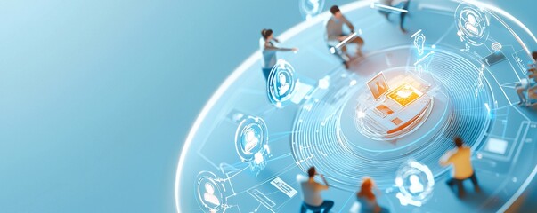 Obraz premium Community Manager Appreciation Day Concept. Digital Collaboration Concept with Virtual Teamwork