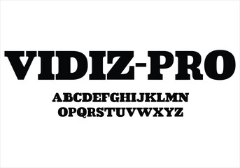 Vidiz Pro font for logo and headline. Isolated vector typeset