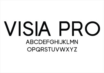 Visia Pro font for logo and headline. Isolated vector typeset