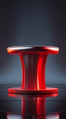 Generative AI. Red podium with spotlight in the middle. vertical