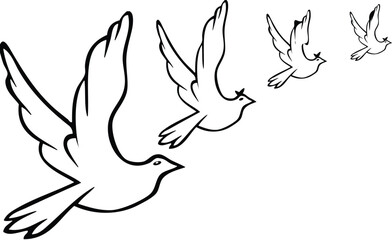 Birds icon vector set. fly illustration sign collection—nature symbol.