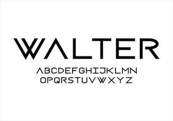 Walter font for logo and headline. Isolated vector typeset