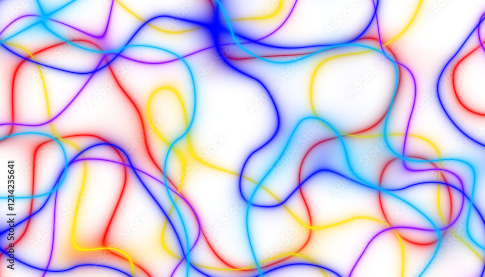 Poster abstract colorful spectrum thin linear abstract curved wavy wide pattern for background, wallpaper, 