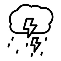 Thunderstorm Vector Design Icon Style