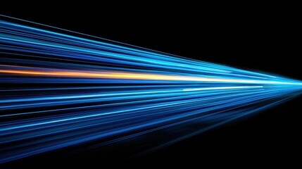 Dynamic blue motion blur light lines on a dark background, creating a sense of velocity and futuristic design, perfect for technology-themed visuals