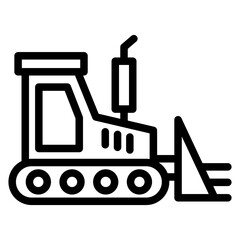 Bulldozer Vector Design Icon Style