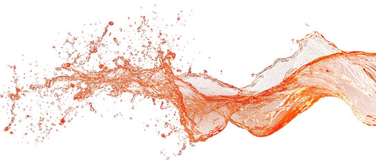 Orange splash isolated against a transparent background