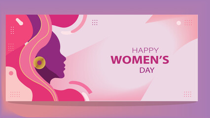 Happy Women's Day with Vibrant Feminine Silhouette Design
