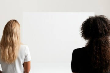 commercial photography for advertising campaign showcasing diverse group of women collaborating on product designs