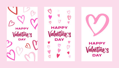 A beautiful handwritten Valentine's Day design in shades of red and purple, complete with romantic hearts and perfect for creating unique invites and cards.