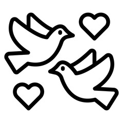 Lovebirds Vector Design Icon Style
