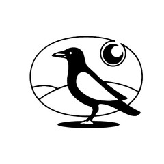 Simple black and white bird illustration, perfect for nature-inspired designs, logos, and wildlife themes.