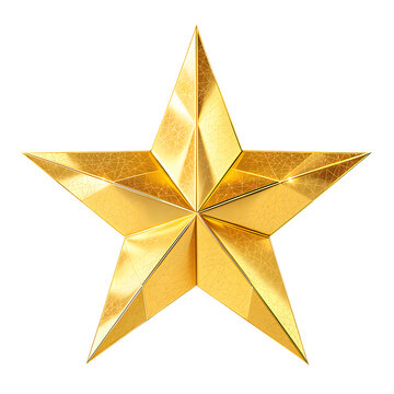 A gold star isolated on transparent background