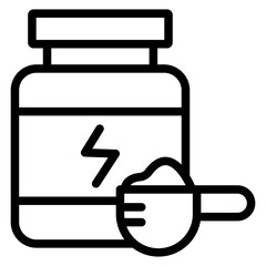 Protein Powder Vector Design Icon Style