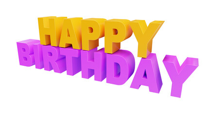 Realistic Happy Birthday 3d Text
