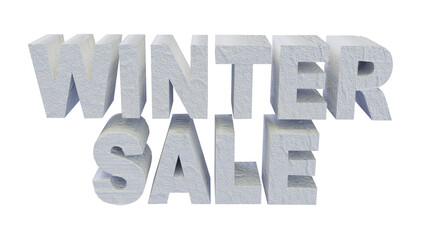 Realistic Winter Sale 3d Text
