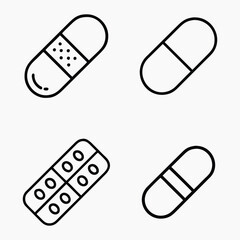 bandage icon set vector for first aid and healthcare designs