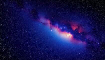 Cosmic Nebula Blue And Pink Hues Starry Night Sky