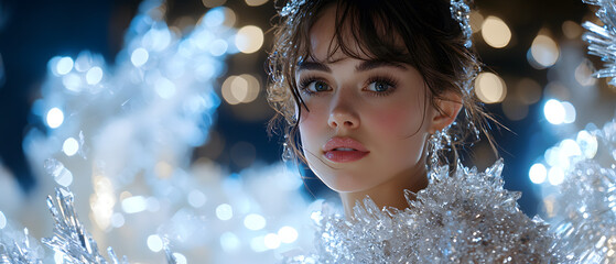 Enchanting winter celebration festive location portrait magical environment close-up viewpoint holiday spirit