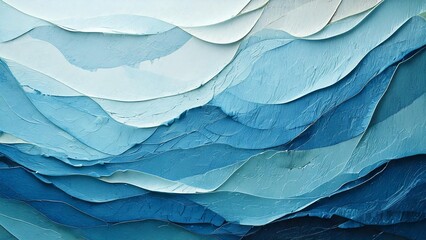 Obraz premium しわしわの和紙の背景素材 水色 古びた紙 レトロ 正月 こどもの日 七五三 和風 パターン AI生成素材