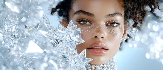Captivating fashion portrait studio photography glamorous close-up beauty