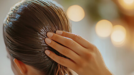 Prebiotic scalp serum application for hair health and nourishment