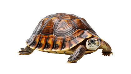 Fototapeta premium Cherry Head turtle closeup on isolated backgtound, Cherry Head closeup