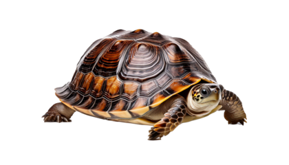 Cherry Head turtle closeup on isolated backgtound, Cherry Head closeup