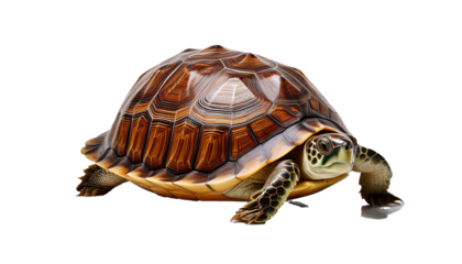 Cherry Head turtle closeup on isolated backgtound, Cherry Head closeup