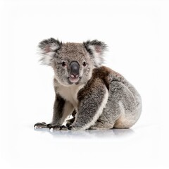 Koala in front of a white background