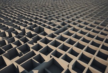 Abstract Grid Pattern Showing a Complex Three Dimensional Maze