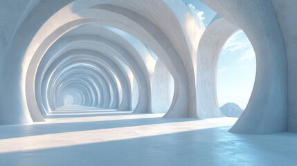 Obraz premium Abstract Architectural Tunnel with Light and Shadow