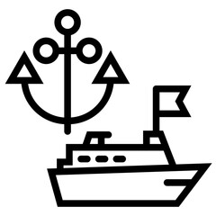 Cruise anchor Vector Design Icon Style