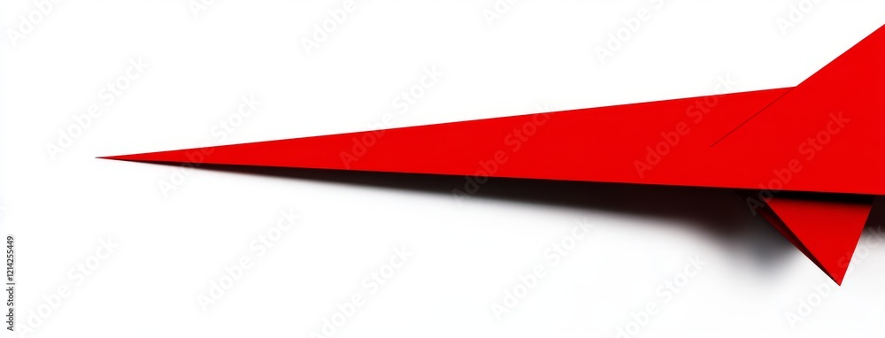 Poster a lone red arrow pointing right against a pure white backdrop, symbolizing direction, navigation, an