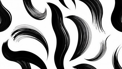 Obraz premium Abstract Black Brush Strokes White Background