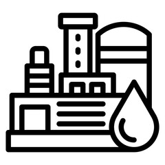 Petrochemical Plant Vector Design Icon Style