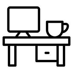 Desk Vector Design Icon Style