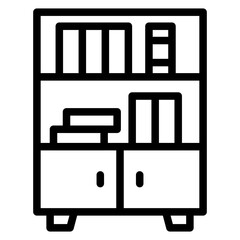 Bookcase Vector Design Icon Style