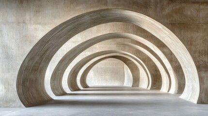 Obraz premium Abstract Architectural Corridor with Repeating Arches