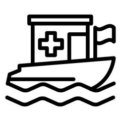 Rescue Boat Vector Design Icon Style