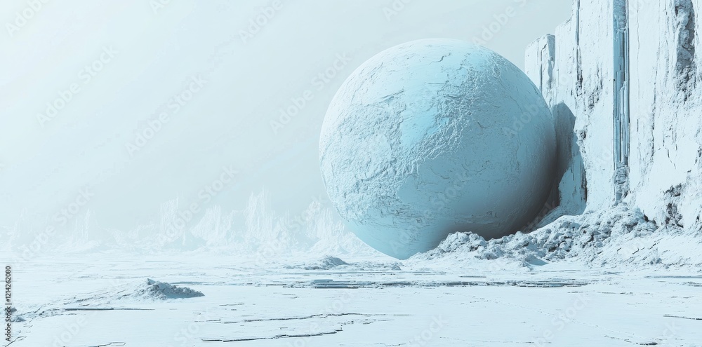 Poster a stylized representation of a digital globe with interconnected network lines on a white background
