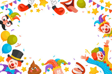 Hand drawn flat April fools day background