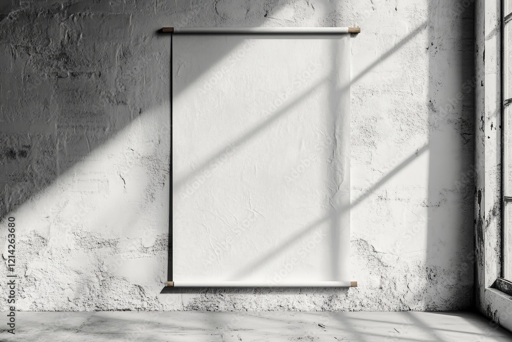 Poster an isolated blank roll-up banner stand on a white background, suitable for mockups and design templa