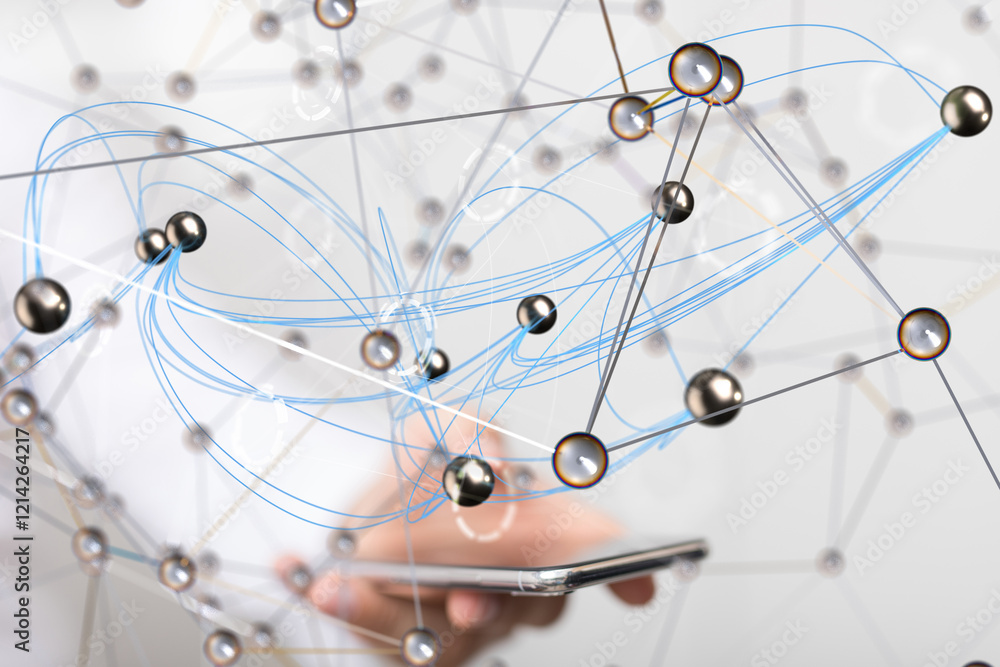 Aufkleber conference digital network and data concept 3d