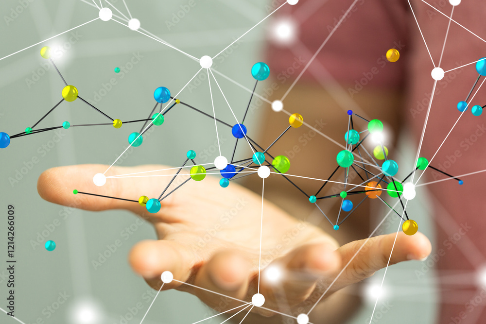 Poster communication network digital group connect