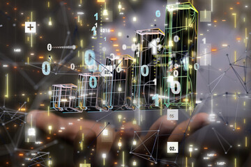 diagram Futuristic wave, Futuristic data stream