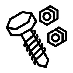 Nut and Bolt Vector Design Icon Style