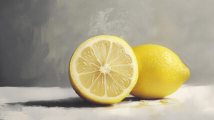 クラシックな静物画のレモン